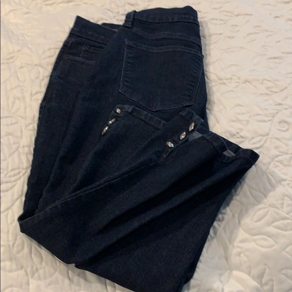 NYDJ crop jeans. Navy blue. Size 10 Ariel - Picture 1 of 8